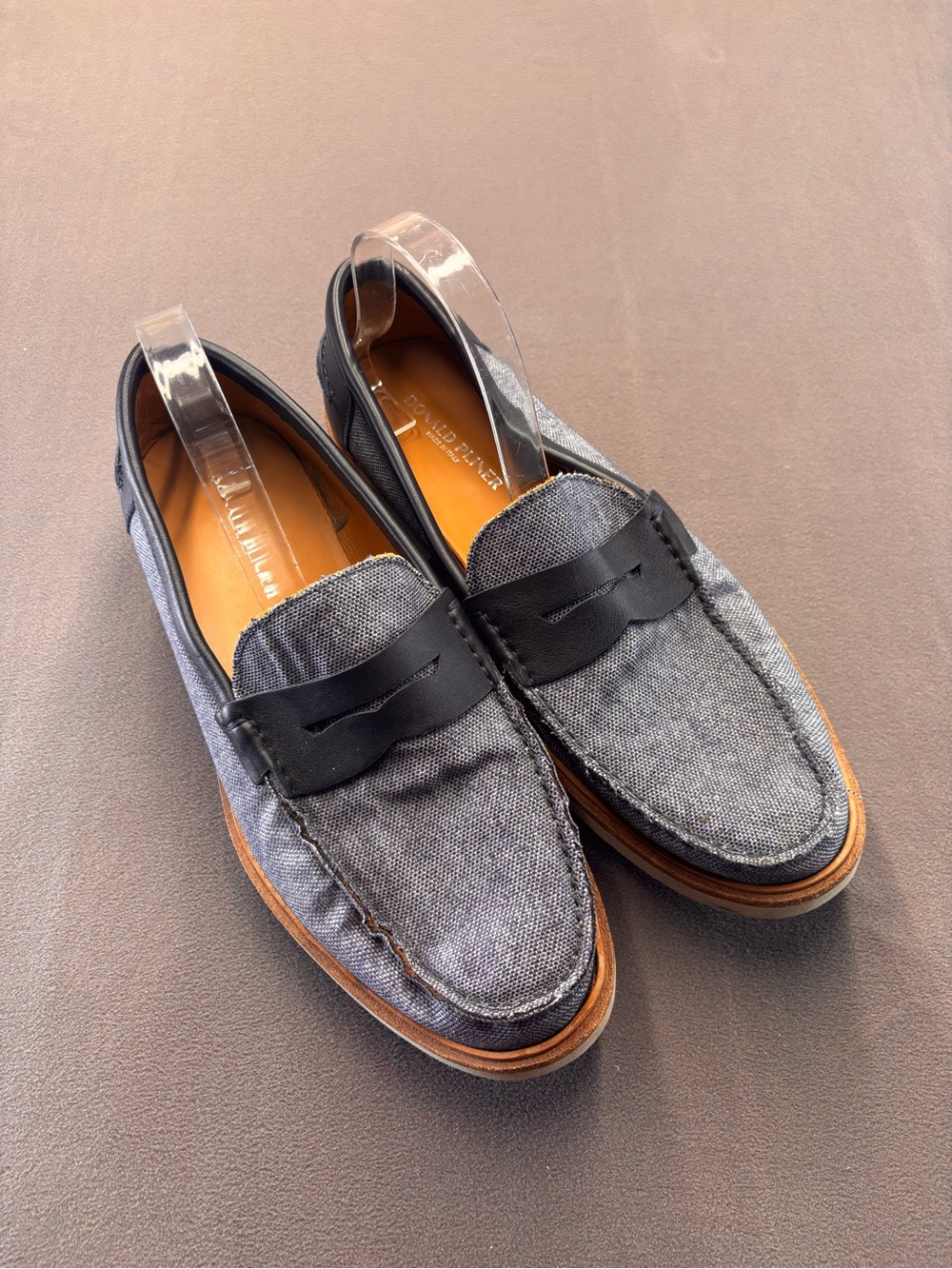 Donald Pliner Jimmy Slip-On Boat Penny Nylon Leather Loafers